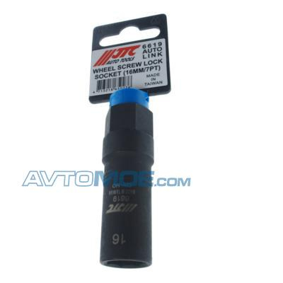 Головка для секретной гайки колеса 1/2&rdquo; DR 16mm x 7PT (70L) TOYOTA, HYUNDAI, HONDA и т.д.  JTC /1 JTC6619 JTC (фото №1)