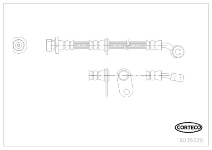 Шланг тормозной передний правый 19036330 Corteco (фото №1)